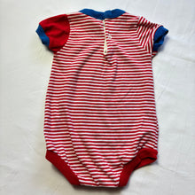 Load image into Gallery viewer, Vintage Train Striped Romper 6-9 months
