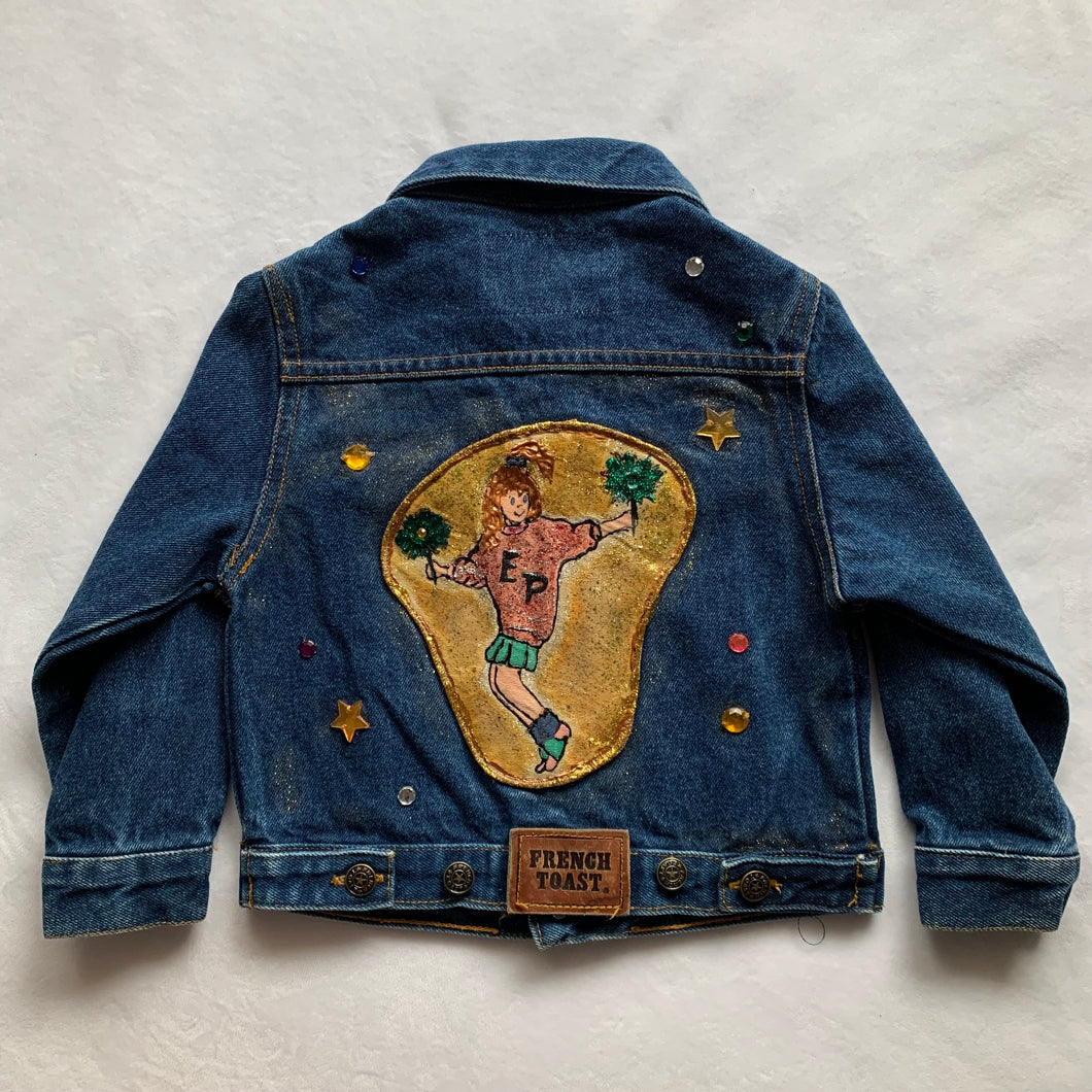 Vintage Cheerleader Painted Jean Jacket 2t/3t