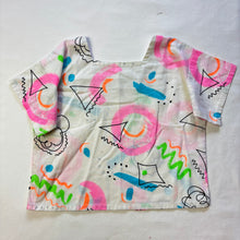 Load image into Gallery viewer, Vintage Neon Abstract Cropped Shirt 3t
