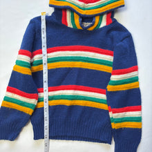 Load image into Gallery viewer, Vintage Colorful Striped Knit Hoodie 3t
