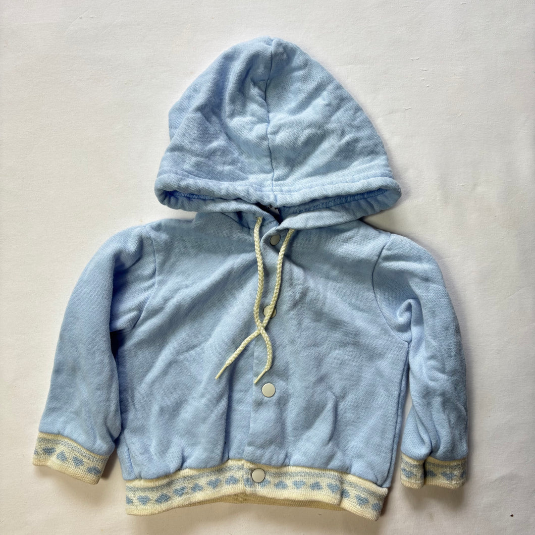 Vintage Blue Heart Hooded Sweater 9 months