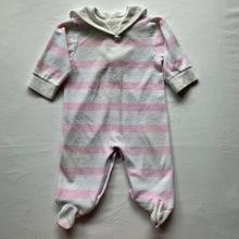 Load image into Gallery viewer, Vintage Pink Striped Footed Bodysuit 6-9 months
