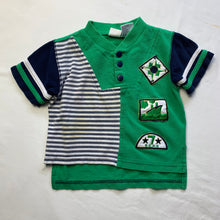 Load image into Gallery viewer, Vintage Nautical Green Striped Shirt 18 months

