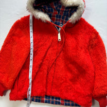 Load image into Gallery viewer, Vintage 70s Orange Fuzzy Hooded Coat 3t/4t
