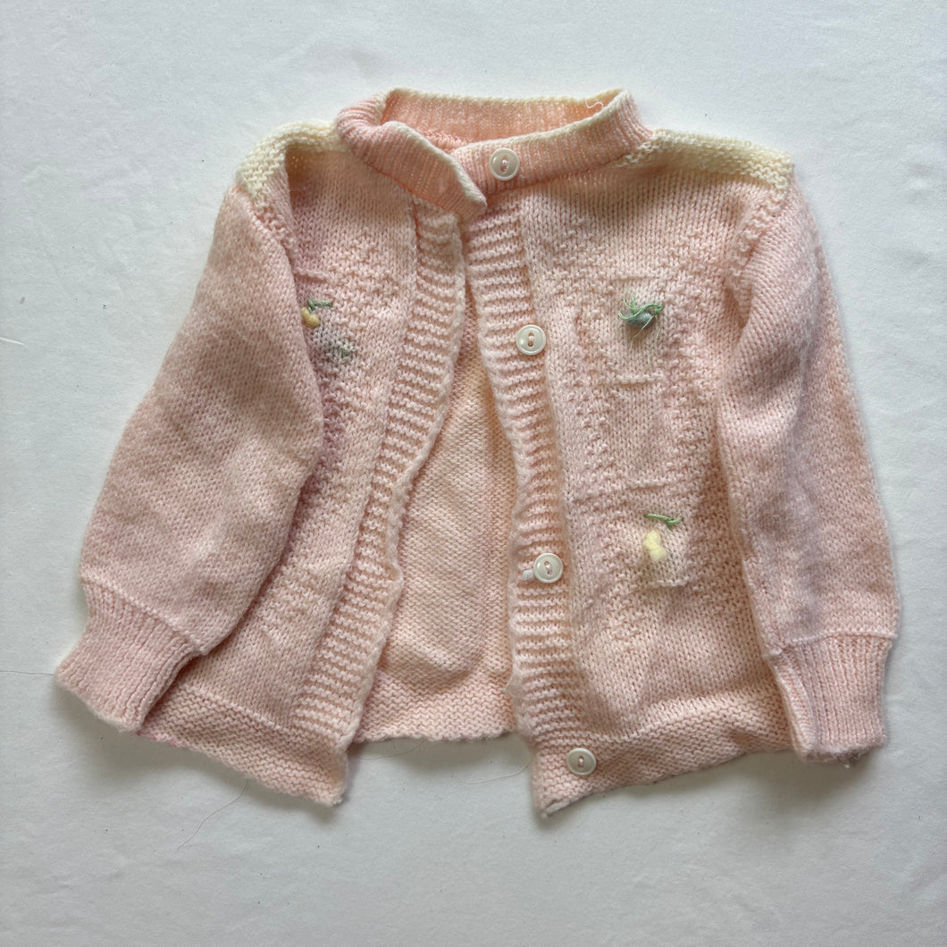 Vintage Pink Cardigan Sweater 3-6 months