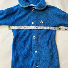 Load image into Gallery viewer, Vintage Sailboat Terrycloth Footed PJs 0-3 months
