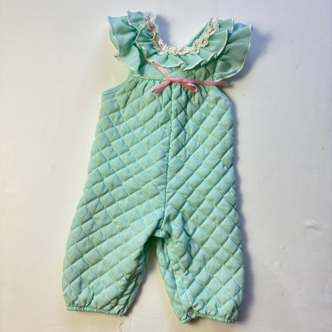 Vintage Mint Quilted Pantsuit 3-6 months