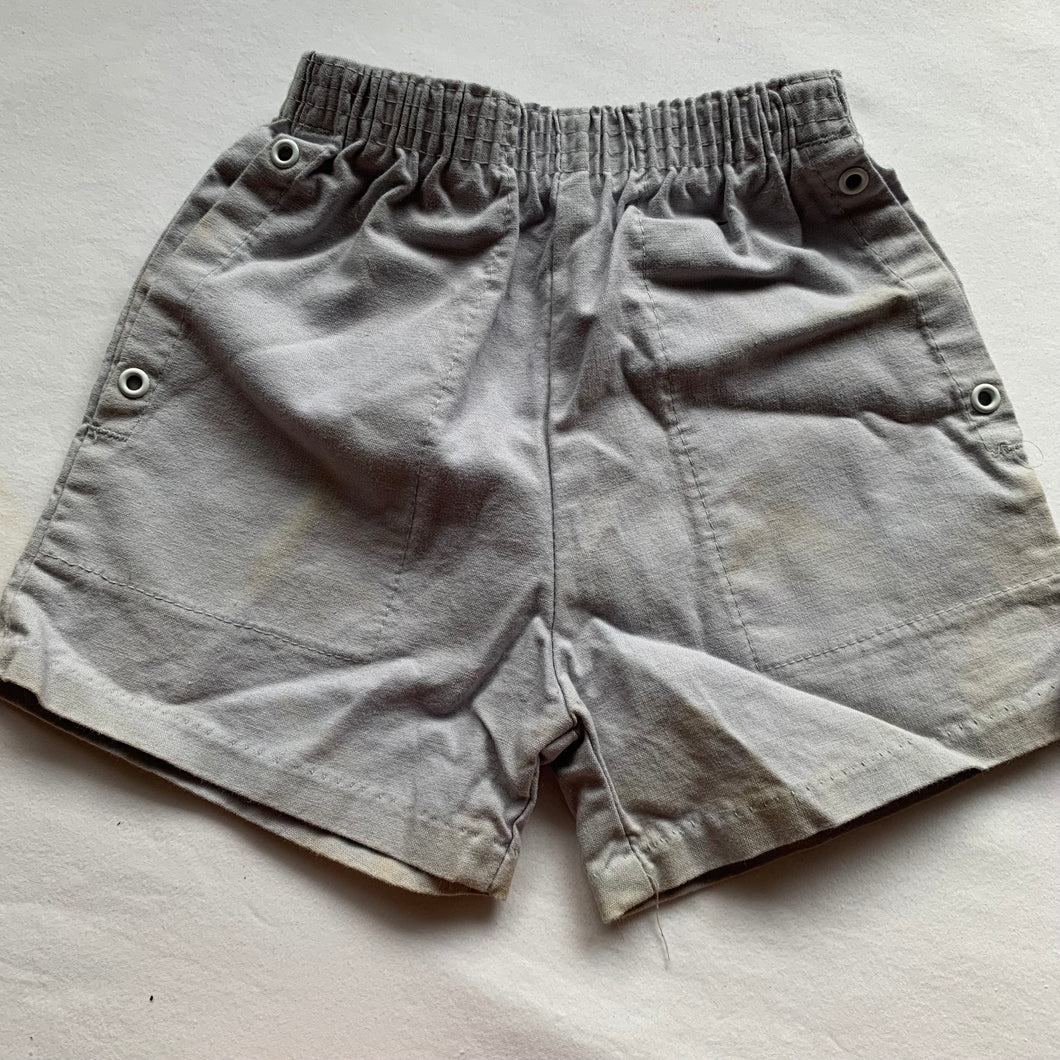 Vintage Gray Elastic Waist Shorts 18-24 months