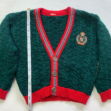 Load image into Gallery viewer, Vintage Green/Red Cardigan 3/4t
