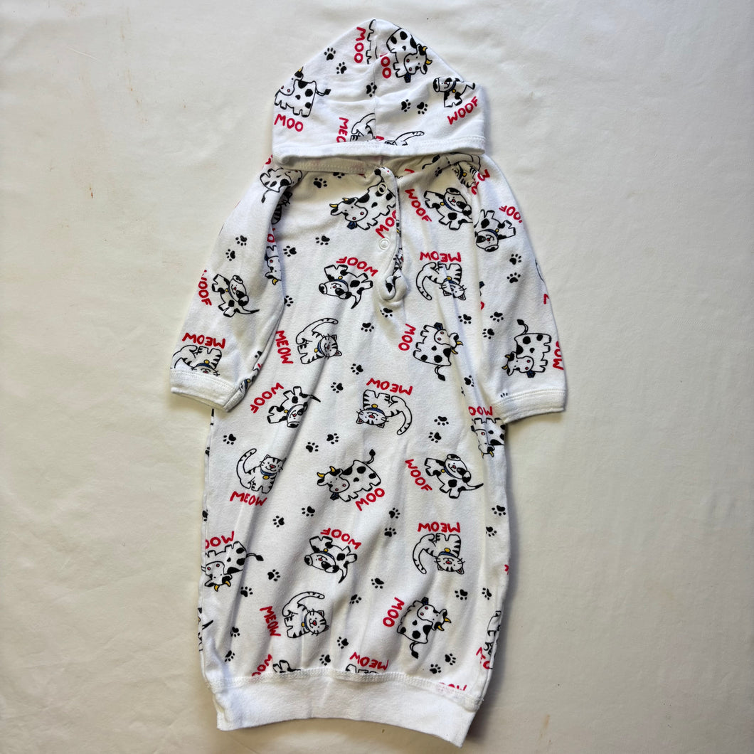 Vintage Farm Animals Hooded Sleep Sack 0-6 months