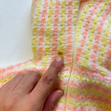 Load image into Gallery viewer, Vintage Pink + Yellow Knit Hooded Sweater 9-12 months

