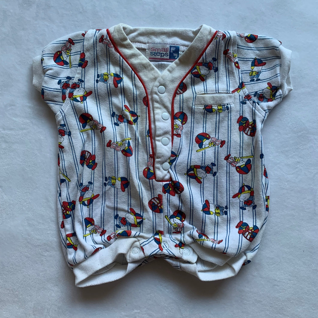 Vintage Baseball Bubble Romper 3 months
