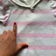 Load image into Gallery viewer, Vintage Pink Striped Footed Bodysuit 6-9 months
