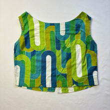 Load image into Gallery viewer, Vintage Groovy Green/Blue Cropped Shirt kids 6/8
