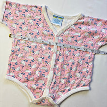 Load image into Gallery viewer, Vintage Geese Bonnet Pattern Romper 6 months
