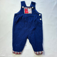 Load image into Gallery viewer, Vintage Puppy Patch Blue Overalls 6-9 months
