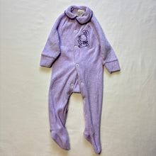 Load image into Gallery viewer, Vintage Purple Bunny Footed PJs 3-6 months
