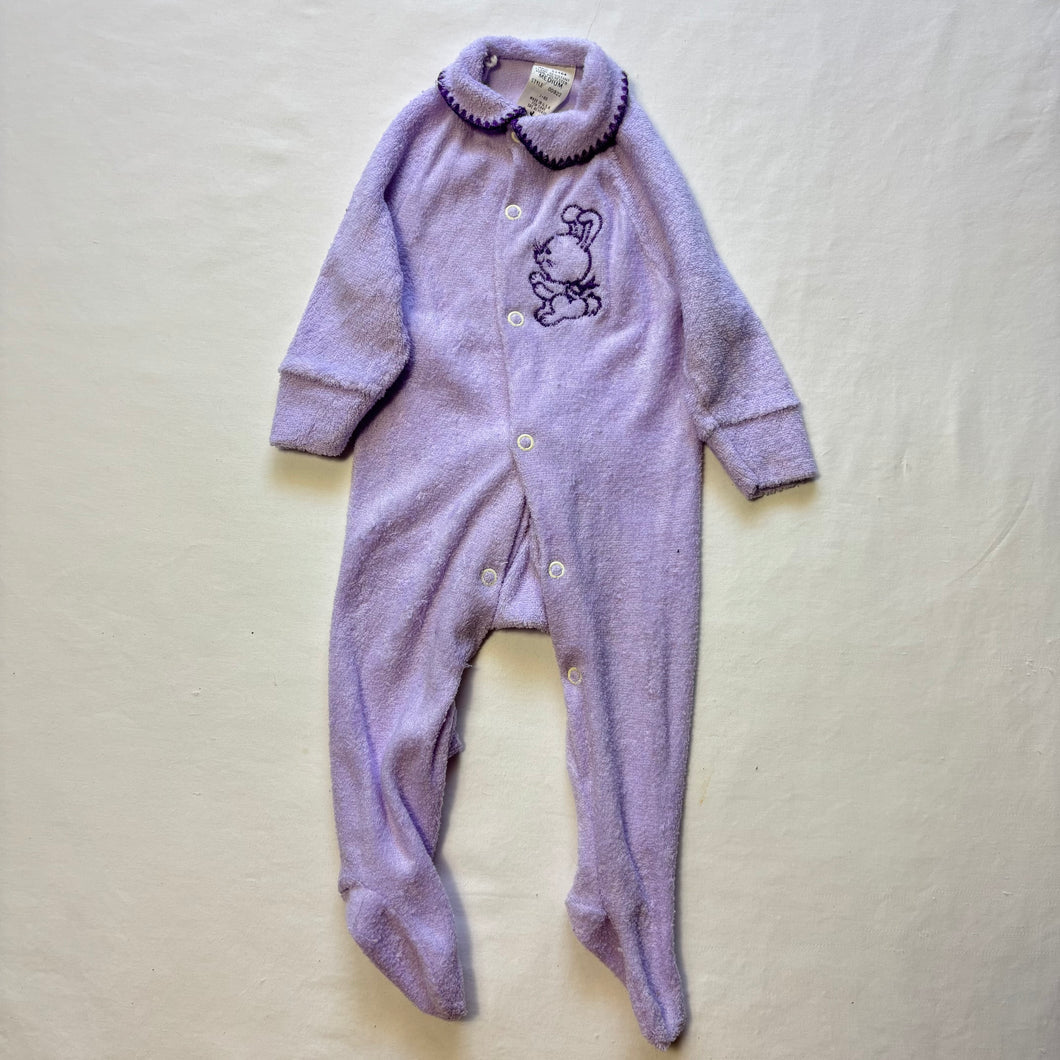 Vintage Purple Bunny Footed PJs 3-6 months
