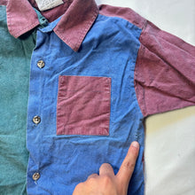 Load image into Gallery viewer, Vintage Muted Color Block Buttondown 2t/3t
