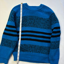 Load image into Gallery viewer, Vintage Blue/Black Striped Knit Sweater kids 6
