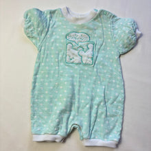 Load image into Gallery viewer, Vintage Mint Bears &quot;Peek-a-boo&quot; Romper 6-9 months
