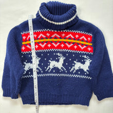 Load image into Gallery viewer, Vintage Reindeer Knit Turtleneck Sweater 18-24 months
