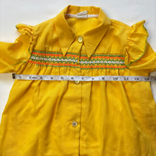 Load image into Gallery viewer, Vintage 70s Yellow Smocked Blouse 2t
