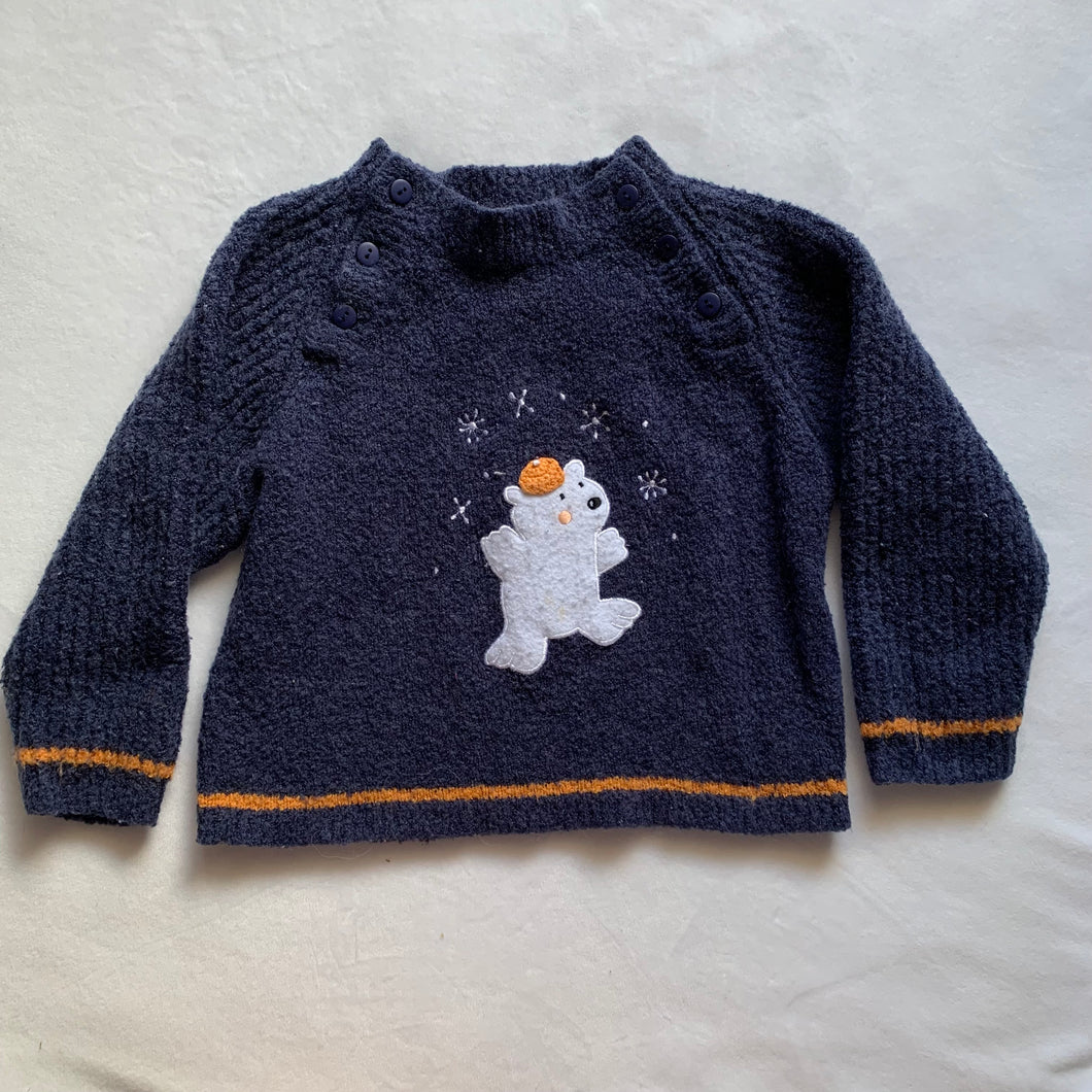 Vintage Polar Bear Navy Sweater 24 months