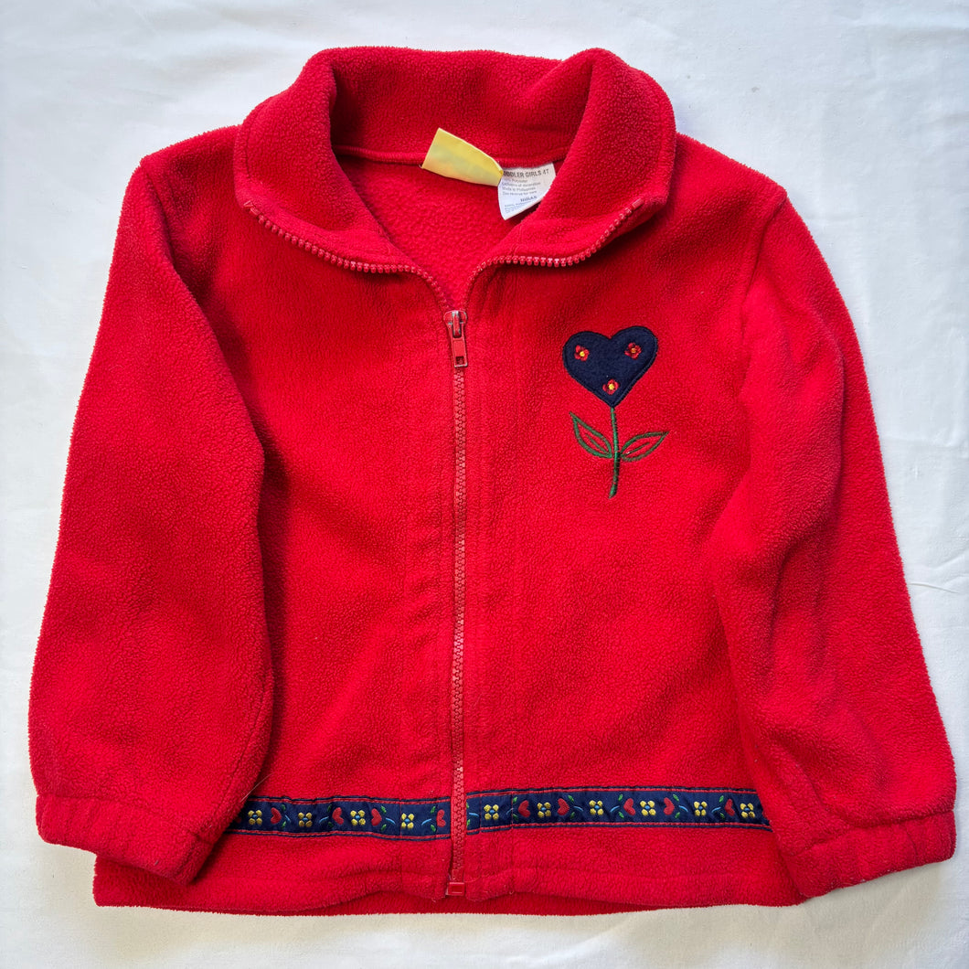 Vintage Heart Flower Sweater 4t