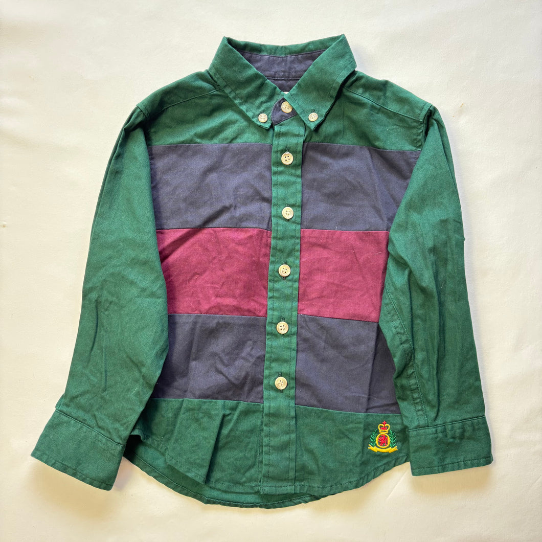 Vintage Muted Color Block Buttondown 3t/4t