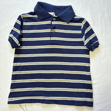 Load image into Gallery viewer, Vintage Navy + Tan Striped Shirt 5t
