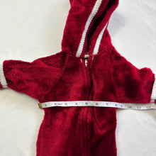 Load image into Gallery viewer, Vintage Maroon Fuzzy Footed PJs 0-3 months
