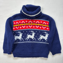 Load image into Gallery viewer, Vintage Reindeer Knit Turtleneck Sweater 18-24 months
