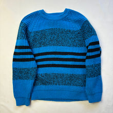 Load image into Gallery viewer, Vintage Blue/Black Striped Knit Sweater kids 6
