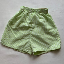 Load image into Gallery viewer, Vintage Green Striped Shorts 6-9 months slim
