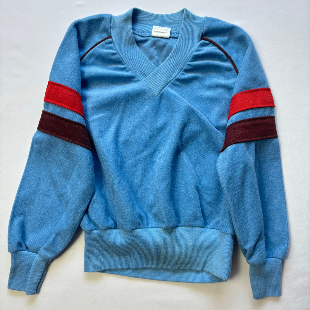 Vintage Blue Striped Sleeves Sweater 3t/4t