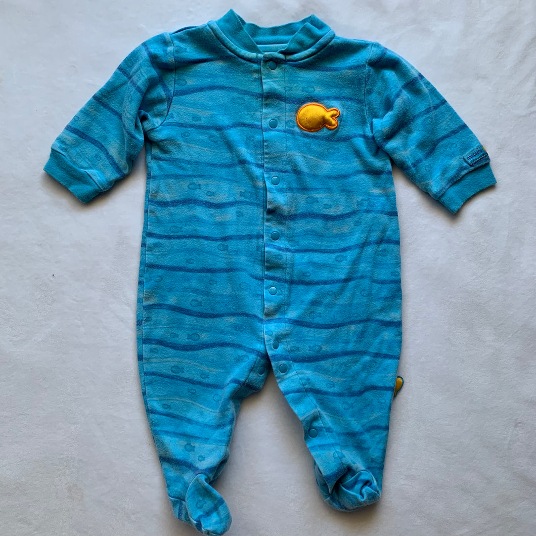 Vintage Fish Wavey Footed PJs 3-6 months