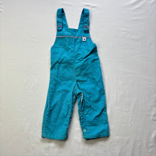 Load image into Gallery viewer, Vintage Turquoise Girly Overalls 12 months
