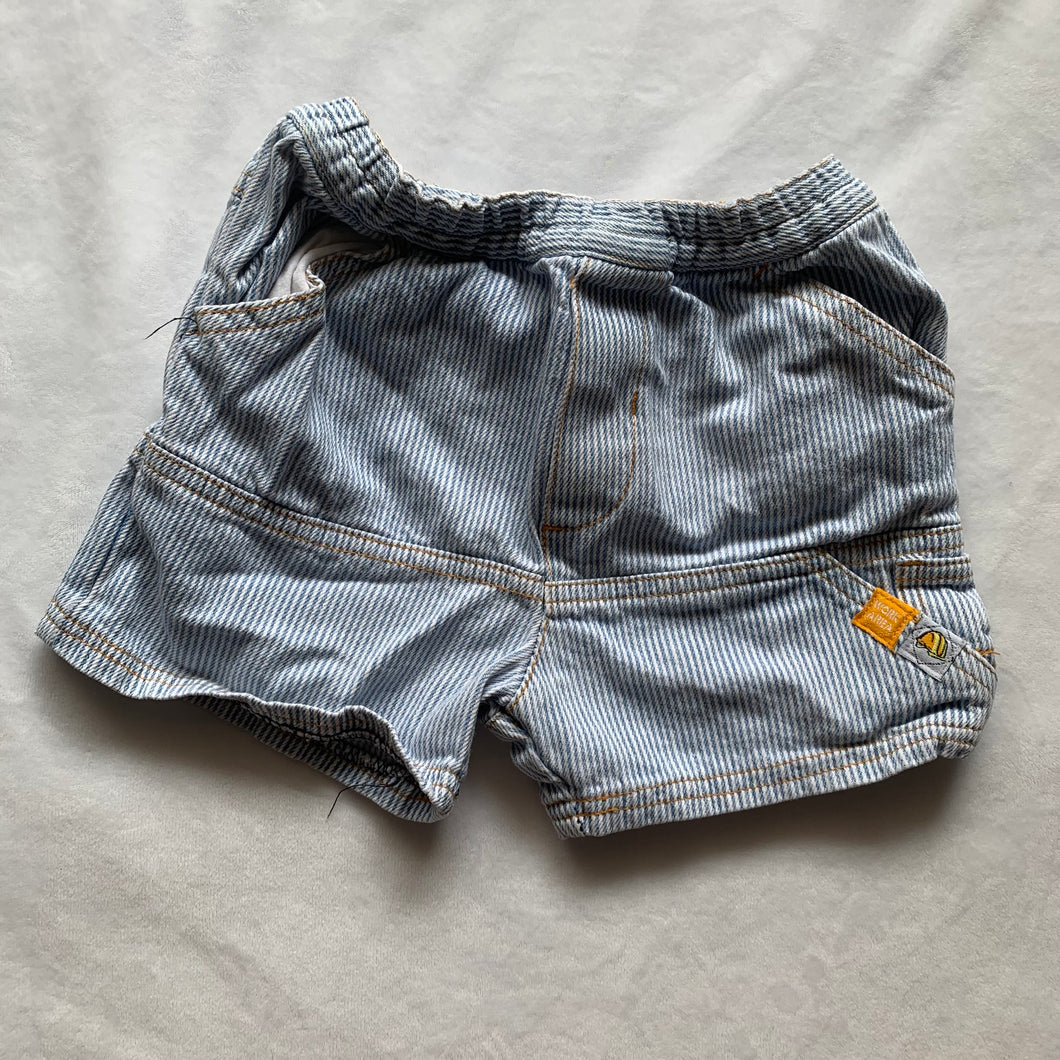 Vintage Engineer Striped Jean Shorts 18-24 months