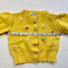 Load image into Gallery viewer, Vintage Yellow Flower Knit Sweater Shirt 2/3t *flaw
