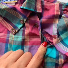 Load image into Gallery viewer, Vintage Gem Tone Plaid Girly Buttondown 5t *missing button
