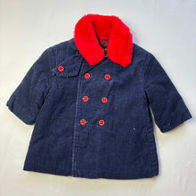 Load image into Gallery viewer, Vintage Navy/Red Corduroy Coat 9-12 months
