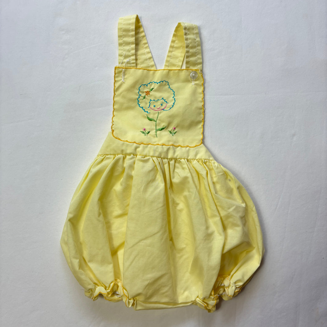 Vintage Flower Yellow Sunsuit 9-12 months *flaw