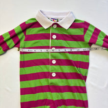 Load image into Gallery viewer, Vintage Pink/Green Striped Bodysuit 18 months
