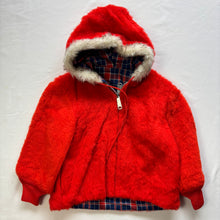 Load image into Gallery viewer, Vintage 70s Orange Fuzzy Hooded Coat 3t/4t
