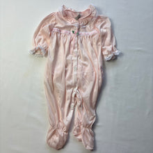 Load image into Gallery viewer, Vintage Pink Silky Ruffled Lace PJs 3 months
