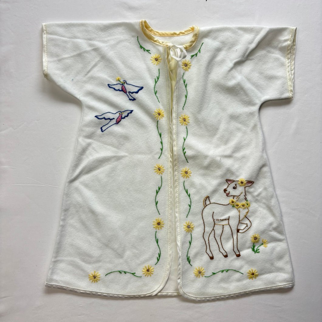 Vintage Deer Flower Open Gown 3-12 months