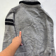 Load image into Gallery viewer, Vintage Gray/Black Knit Sweater kids 10/12
