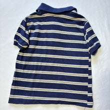 Load image into Gallery viewer, Vintage Navy + Tan Striped Shirt 5t
