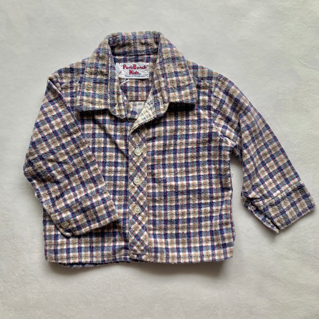 Vintage Plaid Flannel Buttondown 12 months